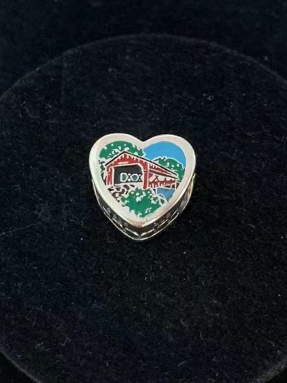 Pandora Ohio Bridge Charm Heart Bead Travel Vacation S925 Silver